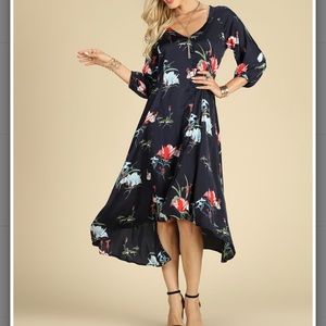 Navy floral dress XL